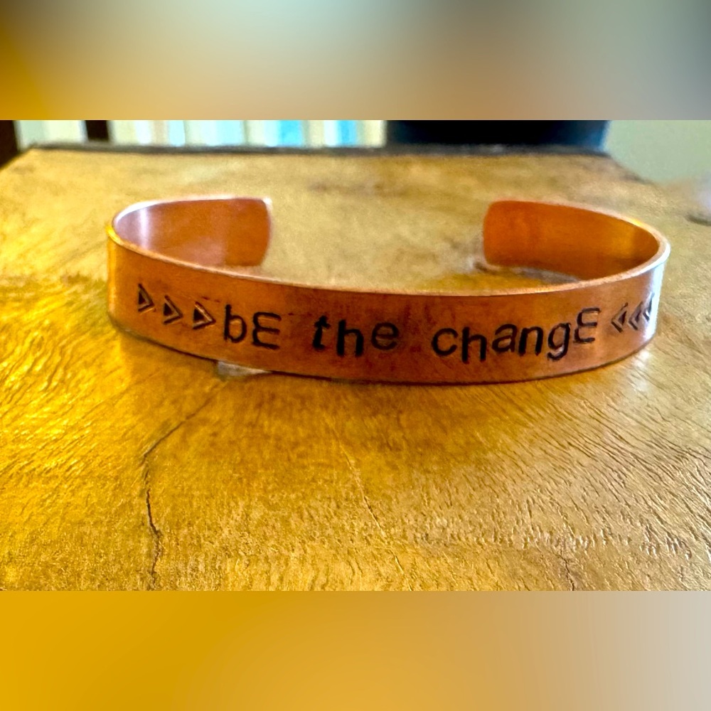 Copper Be The Change Stamped Bracelet